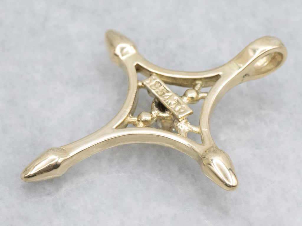 Yellow Gold Diamond North-Star Pendant