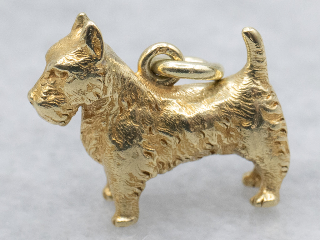 18-Karat Gold Scottish Terrier Dog Charm Pendant