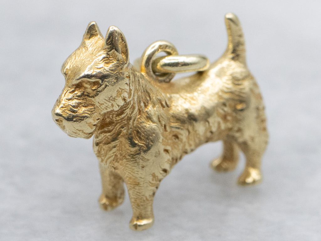 18-Karat Gold Scottish Terrier Dog Charm Pendant