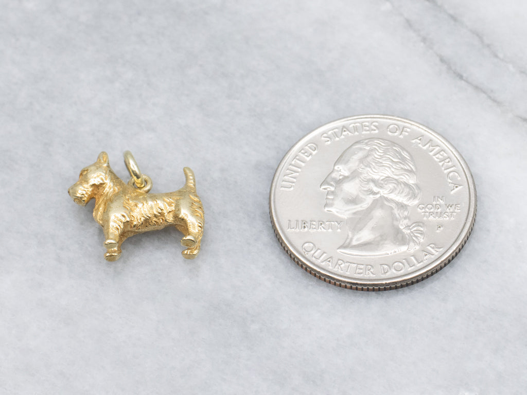 18-Karat Gold Scottish Terrier Dog Charm Pendant