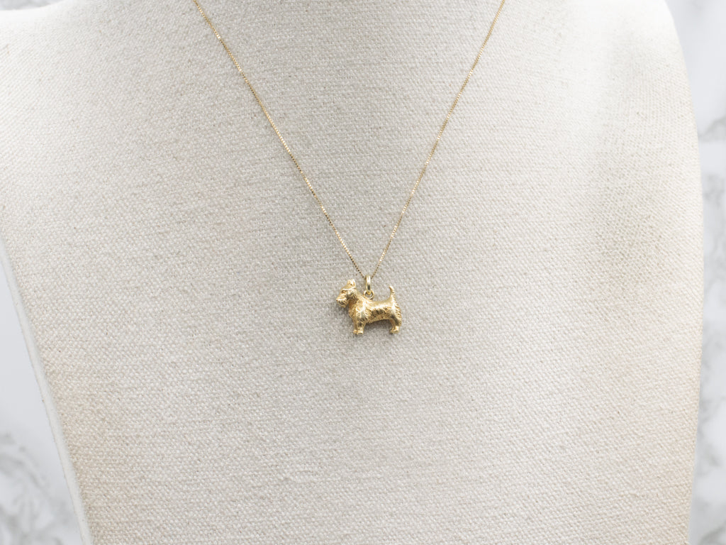 18-Karat Gold Scottish Terrier Dog Charm Pendant