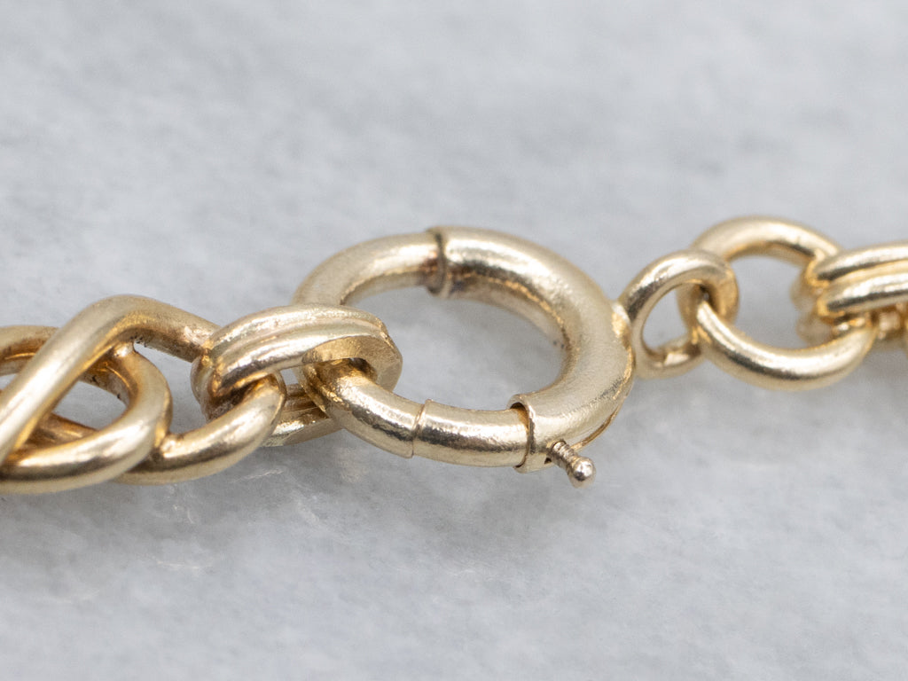 Yellow Gold Twisting Link Chain Bracelet