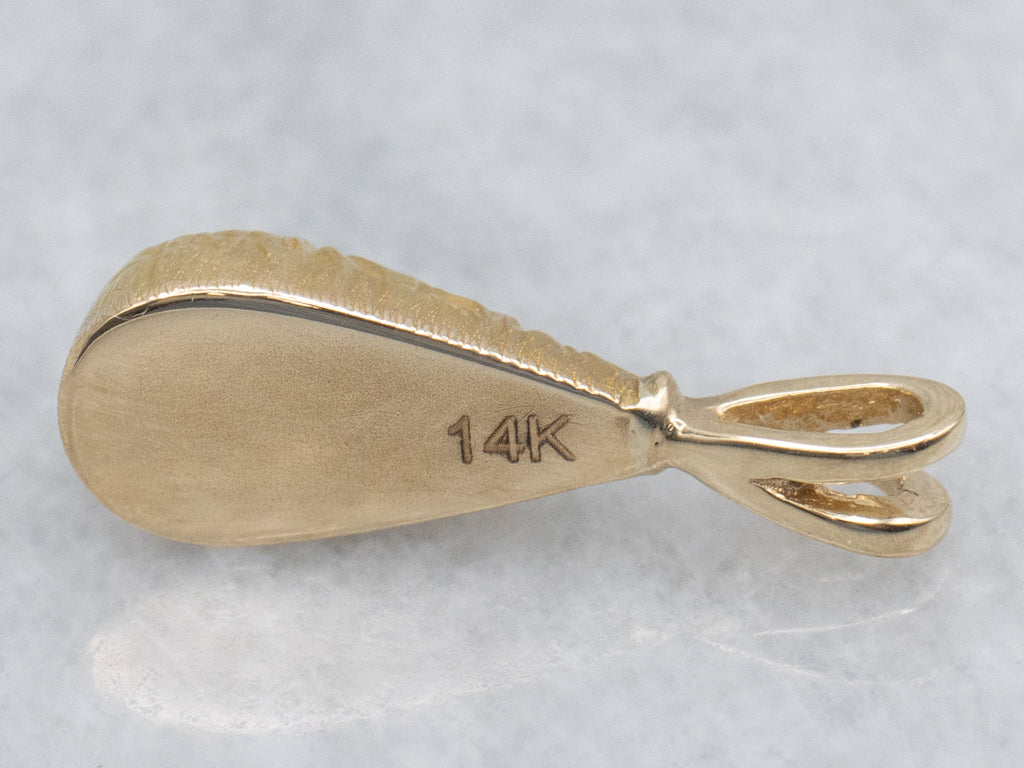 Antique Gold Diamond Teardrop Pendant