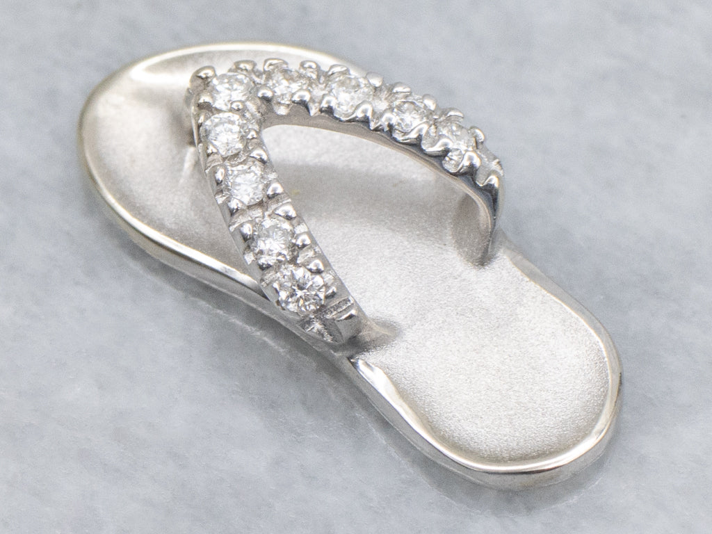 Diamond White Gold Sandal Pendant