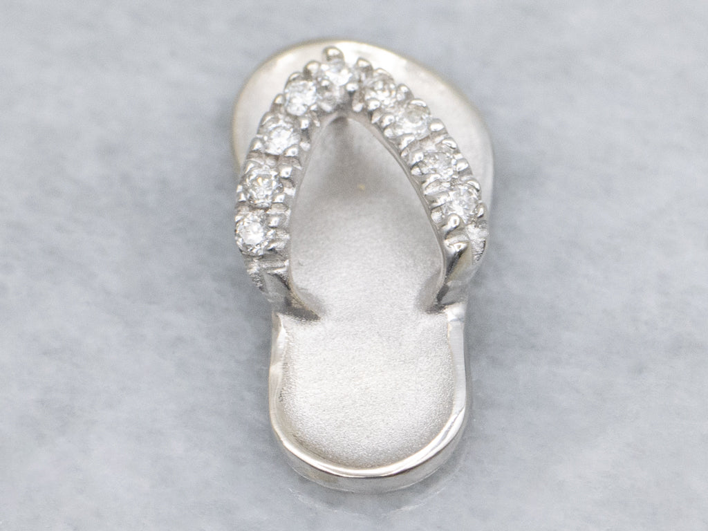 Diamond White Gold Sandal Pendant