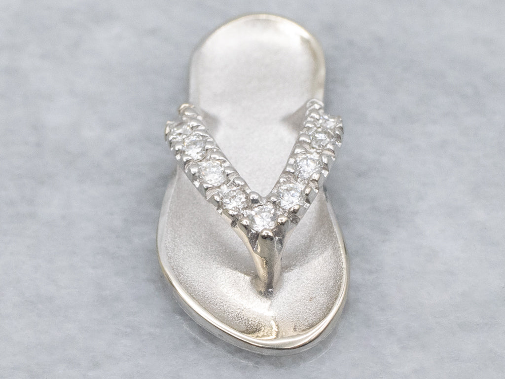 Diamond White Gold Sandal Pendant