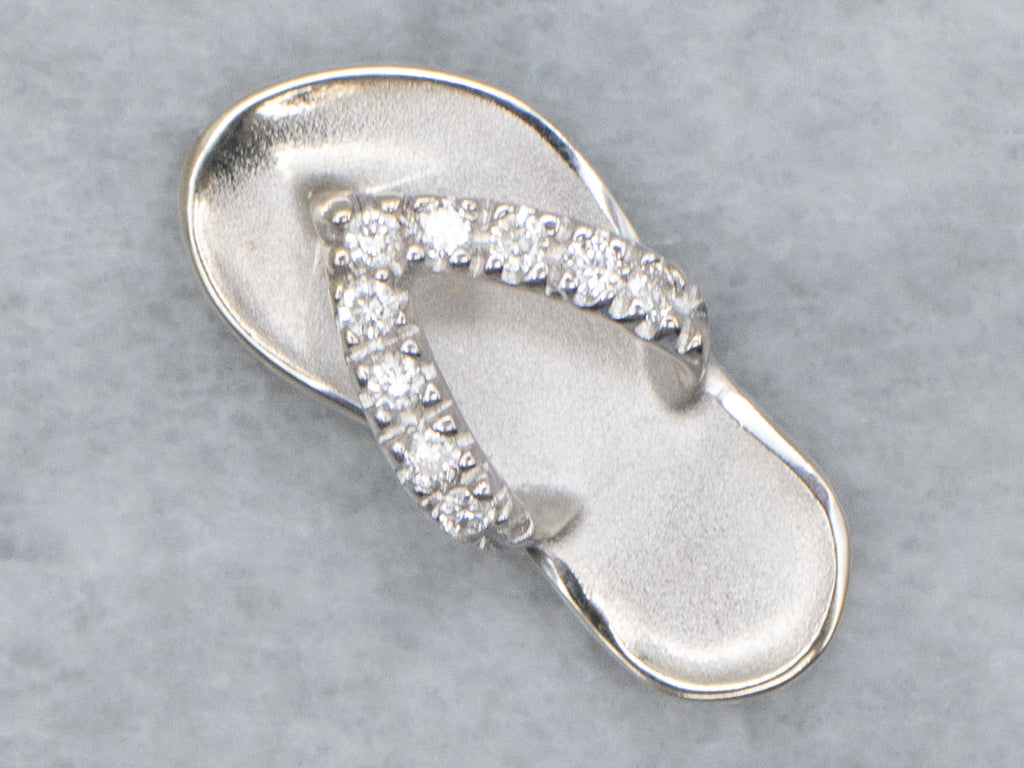 Diamond White Gold Sandal Pendant