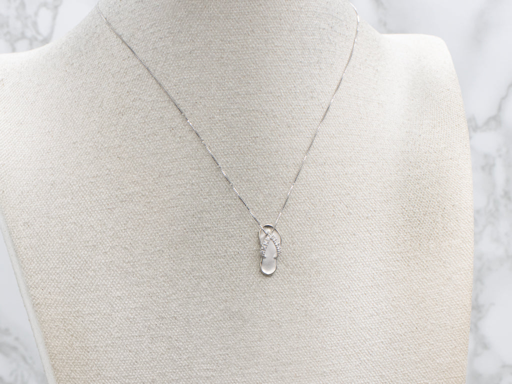 Diamond White Gold Sandal Pendant