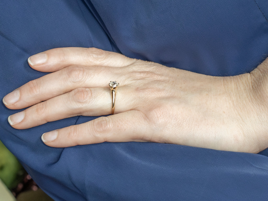 Six-Prong Old Mine Cut Diamond Solitaire Engagement Ring