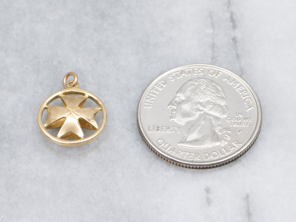 18-Karat Gold Maltese Cross Pendant