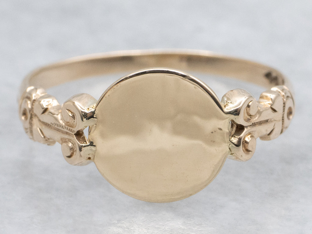 Mix-Era Round Top Signet Ring