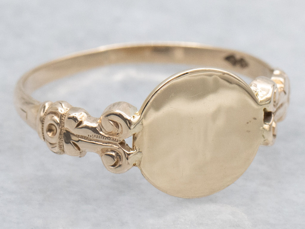 Mix-Era Round Top Signet Ring