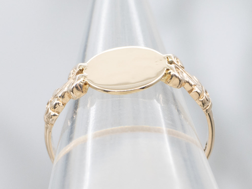 Mix-Era Round Top Signet Ring