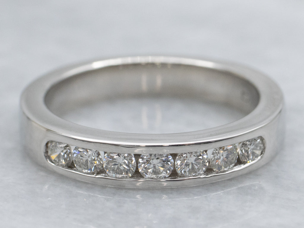 Channel Set Diamond Platinum Wedding Band