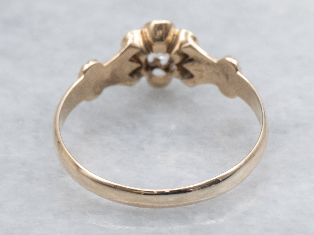 Antique Buttercup-Set Old Mine Cut Diamond Engagement Ring