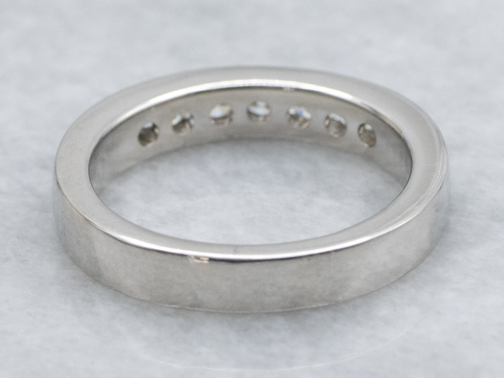 Channel Set Diamond Platinum Wedding Band