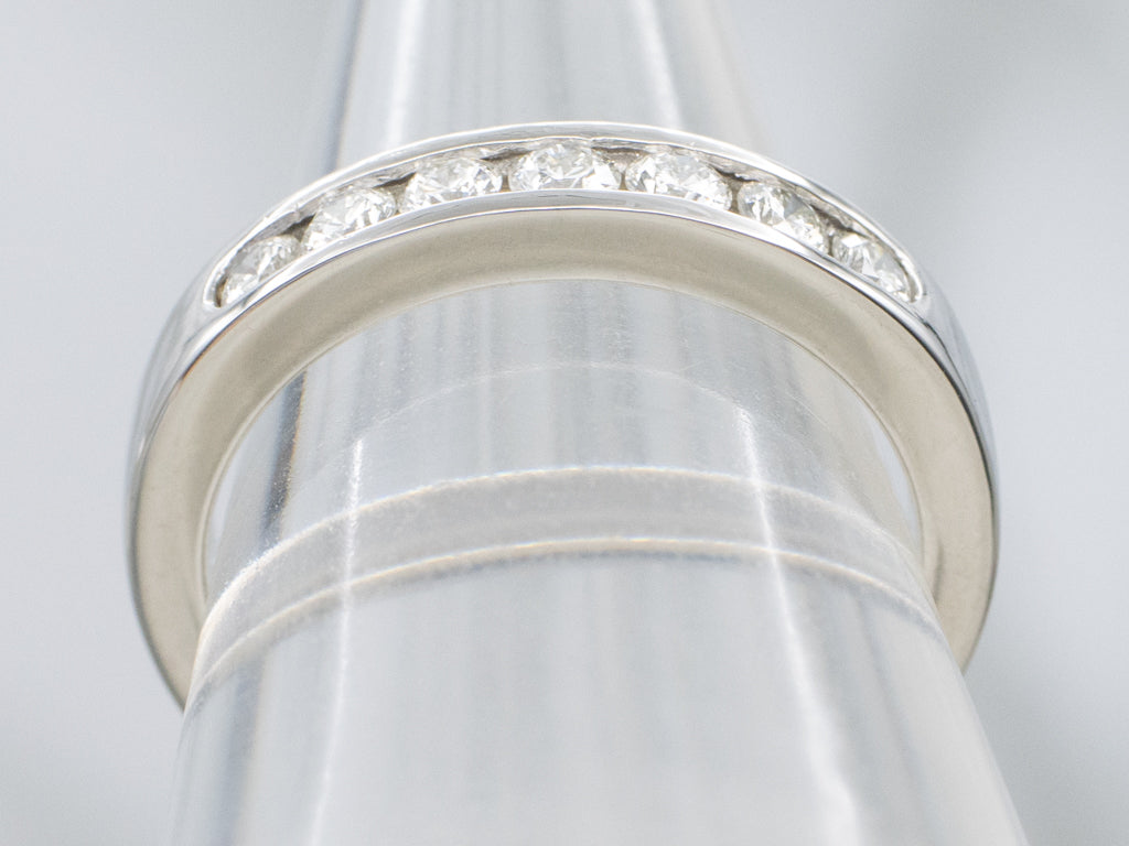 Channel Set Diamond Platinum Wedding Band
