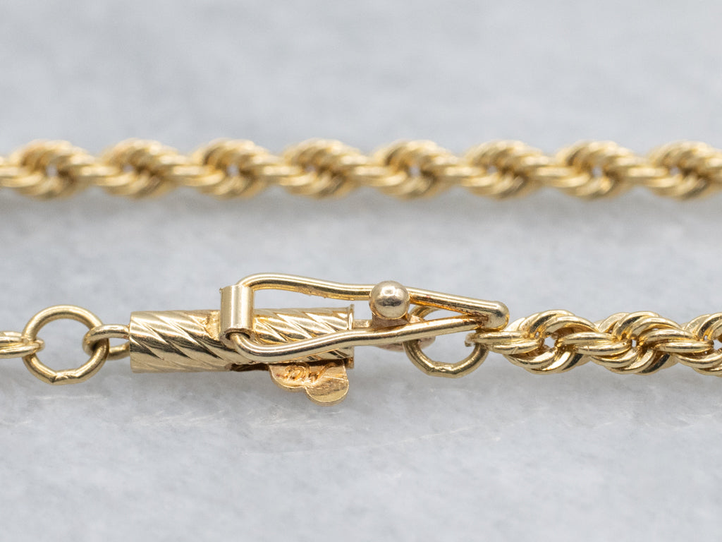 Yellow Gold Long Rope Twist Chain