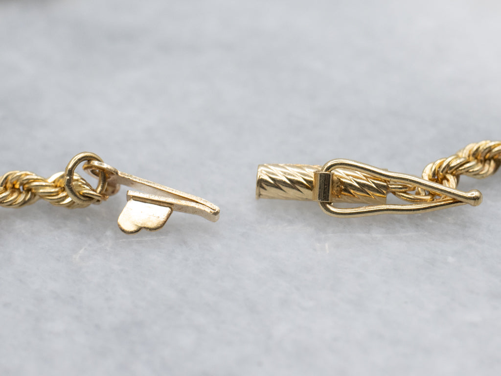Yellow Gold Long Rope Twist Chain