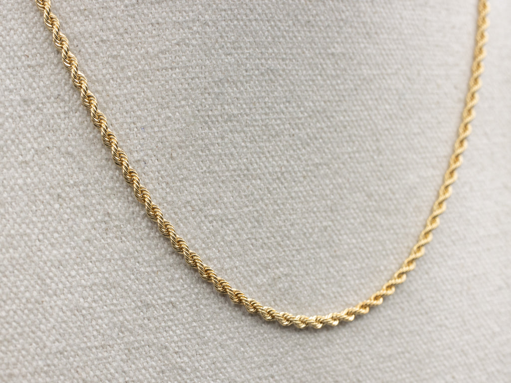 Yellow Gold Long Rope Twist Chain