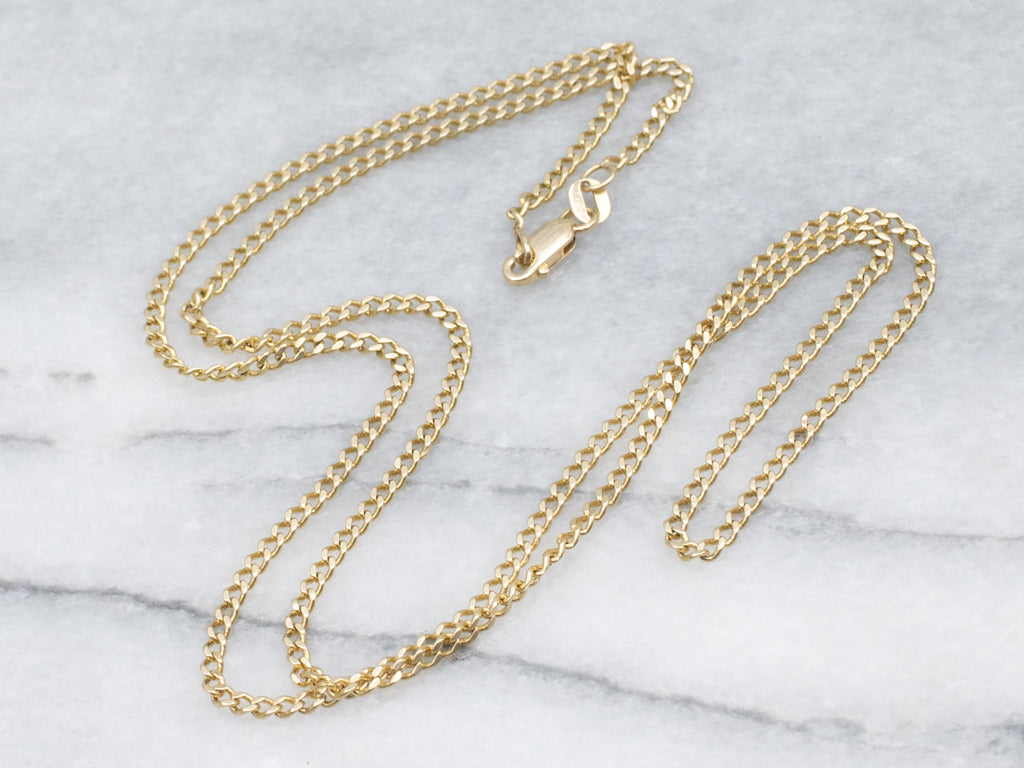 Polished Yellow Gold Curb Chain