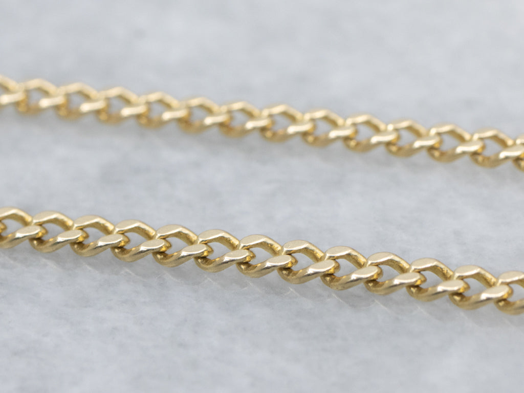 Polished Yellow Gold Curb Chain