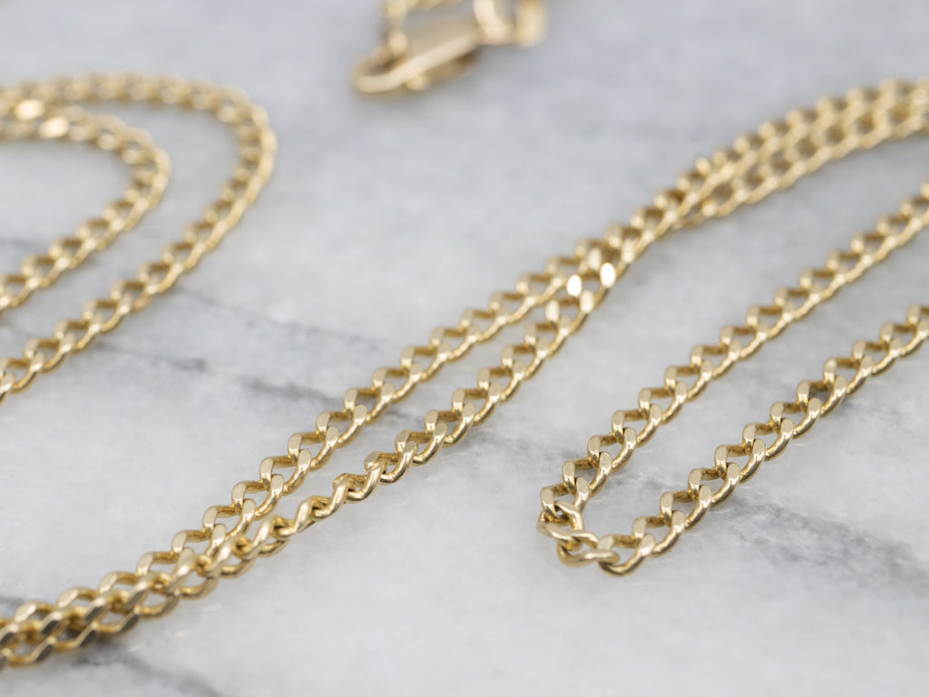 Polished Yellow Gold Curb Chain