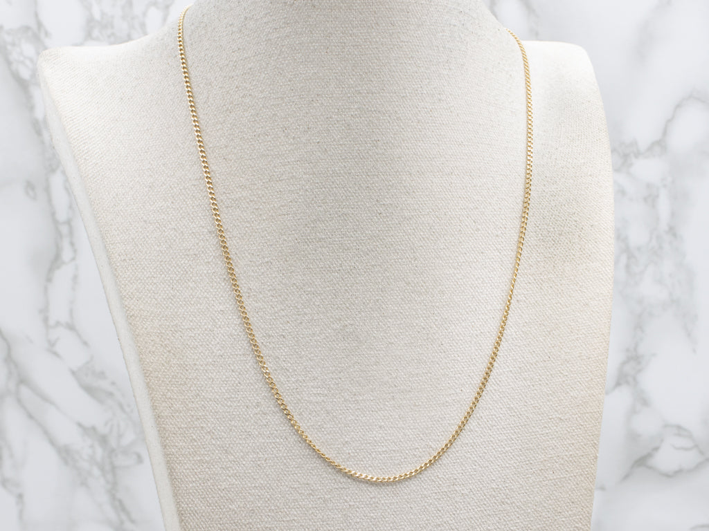 Polished Yellow Gold Curb Chain
