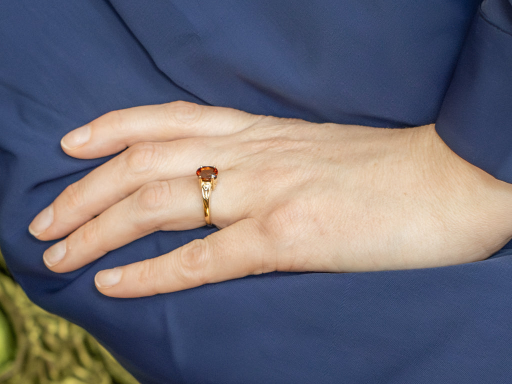 Yellow Gold Citrine Solitaire Ring
