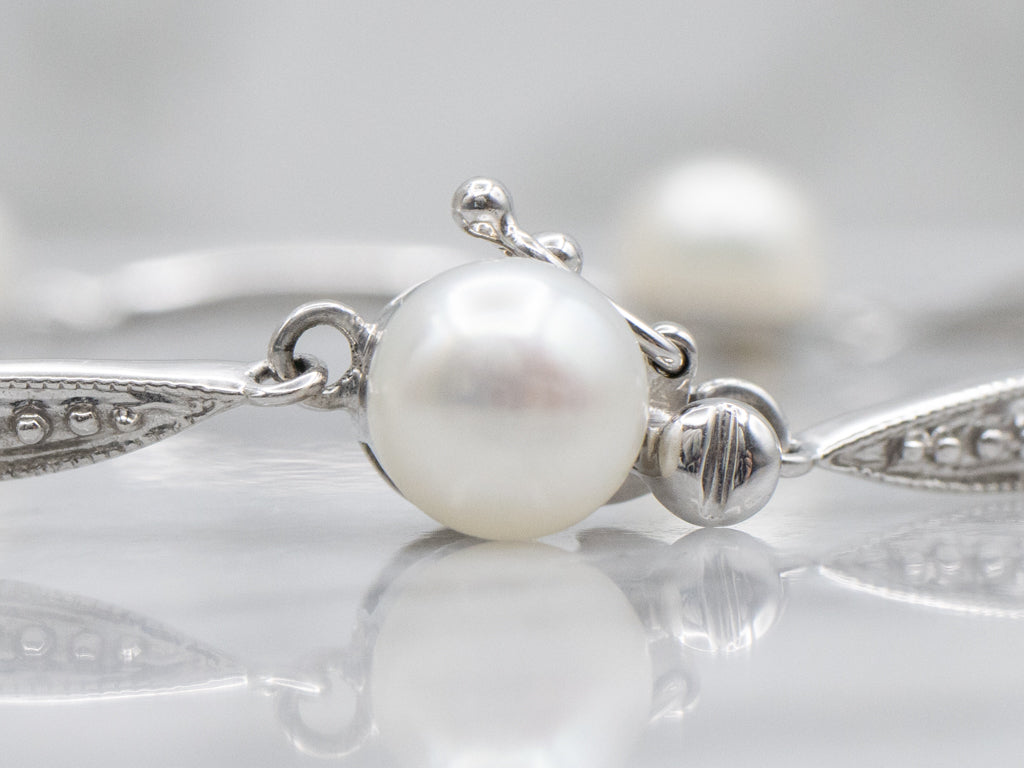 Pearl and Diamond Marquise-Link Bracelet
