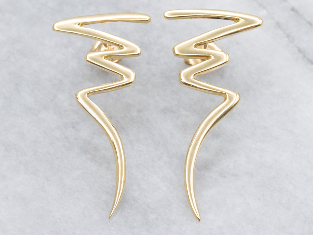 Tiffany & Co. Paloma Picasso Yellow Gold Scribble Drop Earrings