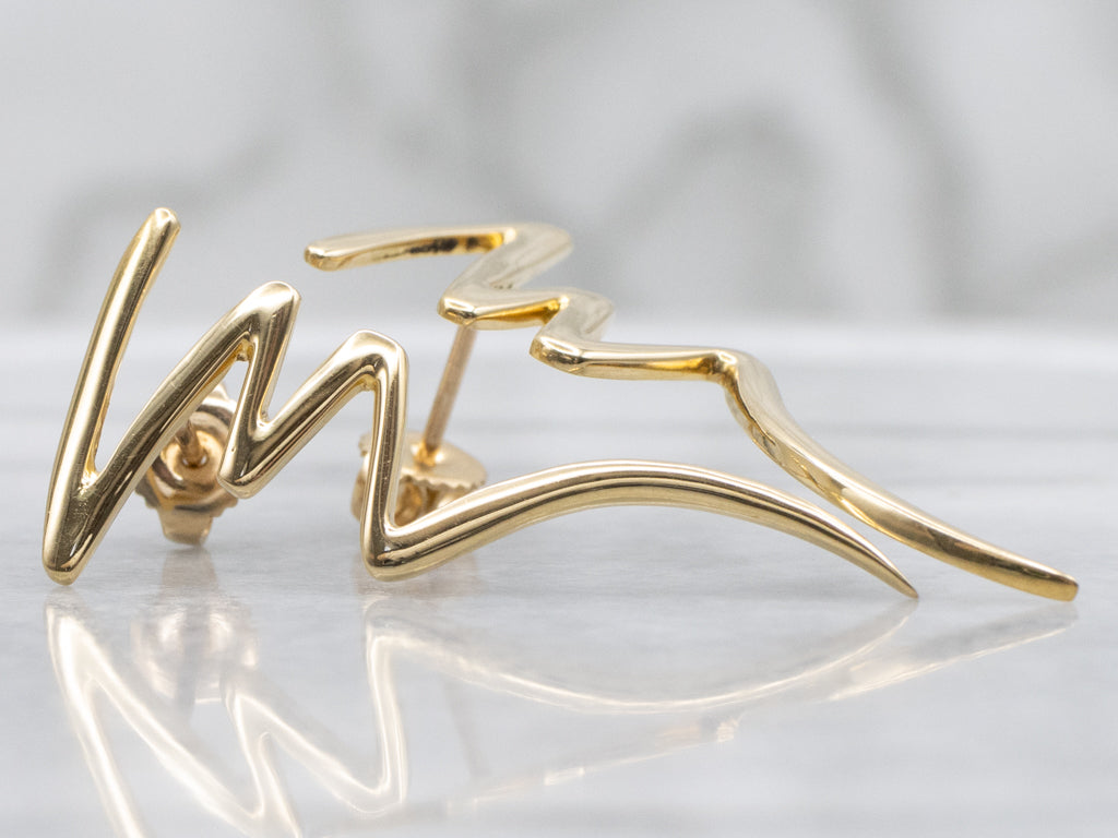Tiffany & Co. Paloma Picasso Yellow Gold Scribble Drop Earrings