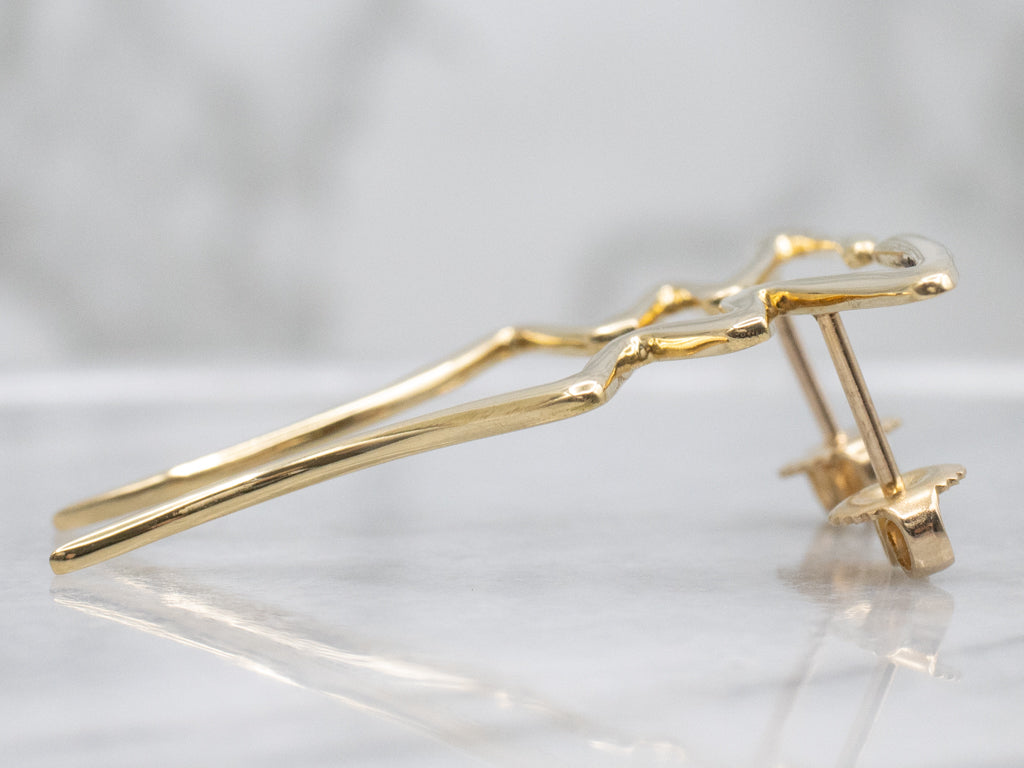 Tiffany & Co. Paloma Picasso Yellow Gold Scribble Drop Earrings