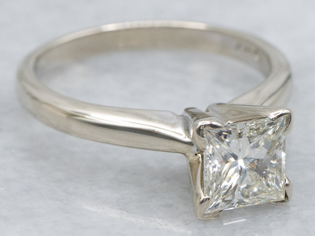 Princess Cut Diamond Solitaire White Gold Engagement Ring