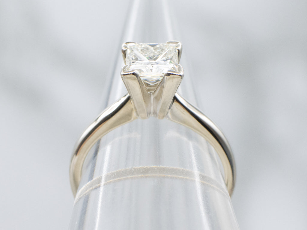 Princess Cut Diamond Solitaire White Gold Engagement Ring