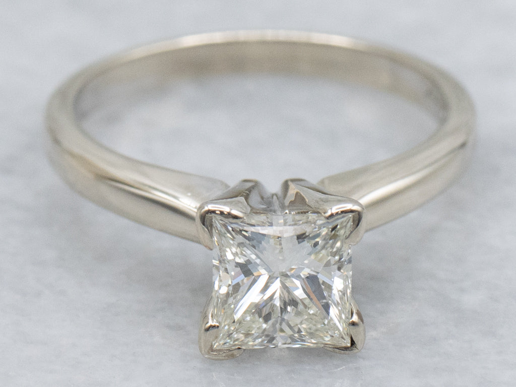 Princess Cut Diamond Solitaire White Gold Engagement Ring