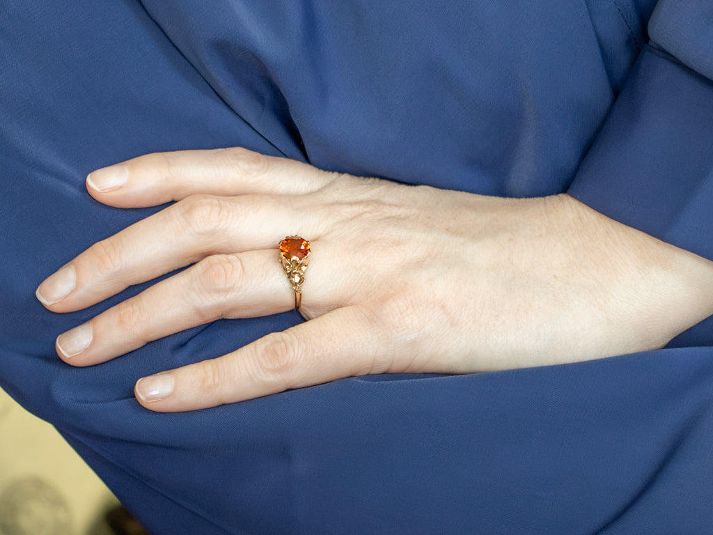 Sculptural Gold and Citrine Ring