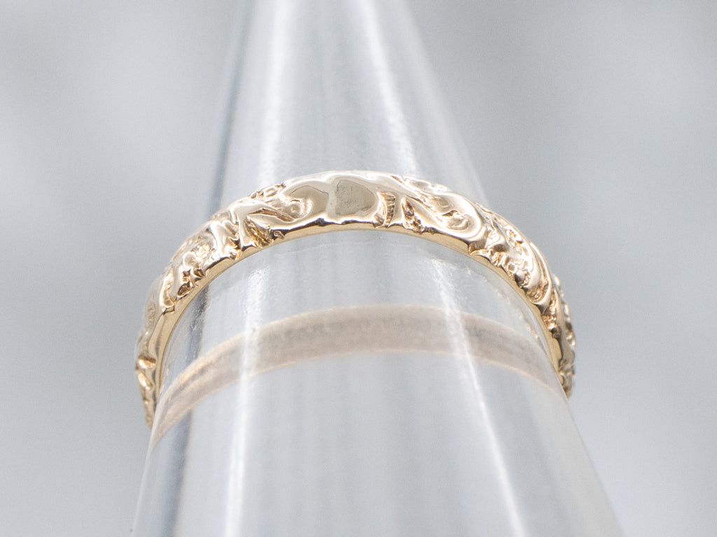 Mini Antique Gold Scrolling Pattern Band