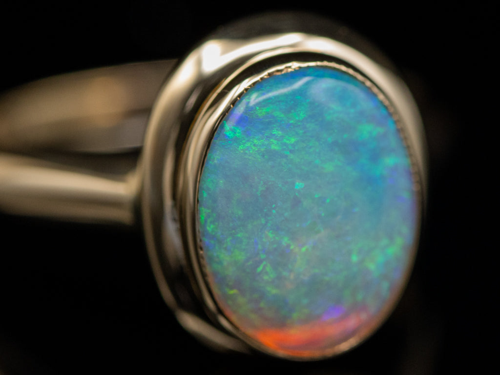 Bezel-Set Opal Yellow Gold Ring