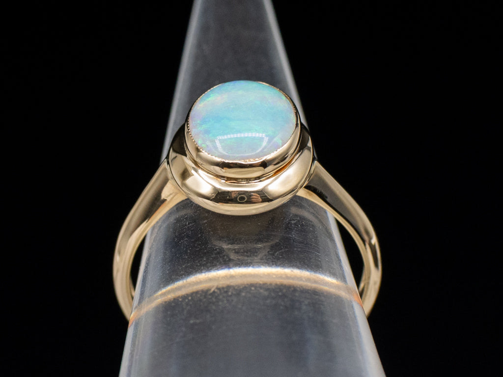 Bezel-Set Opal Yellow Gold Ring