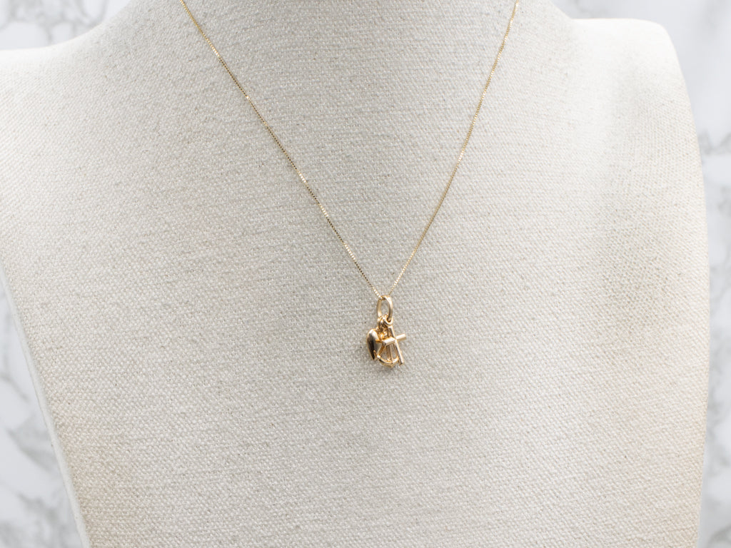 Faith Hope and Charity Vintage Gold Charm