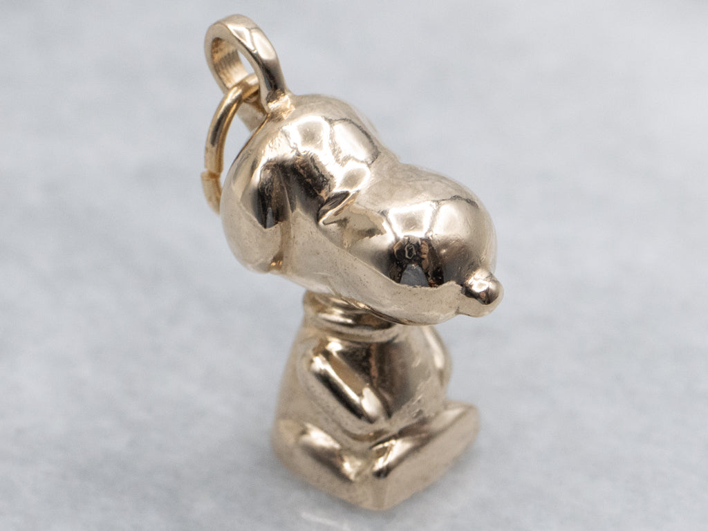 Iconic 18-Karat Yellow Gold Snoopy Charm Pendant