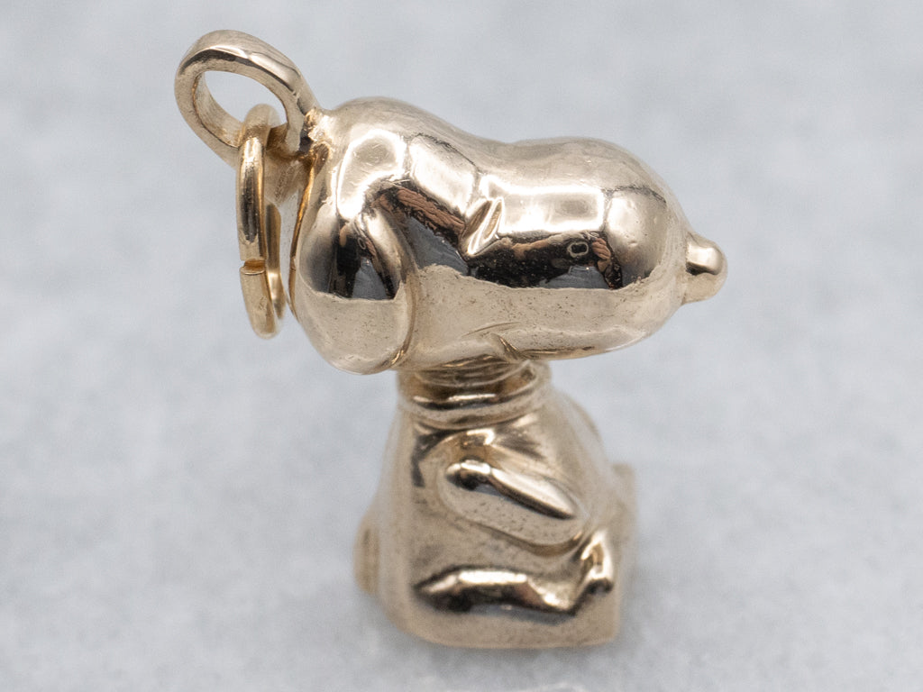 Iconic 18-Karat Yellow Gold Snoopy Charm Pendant