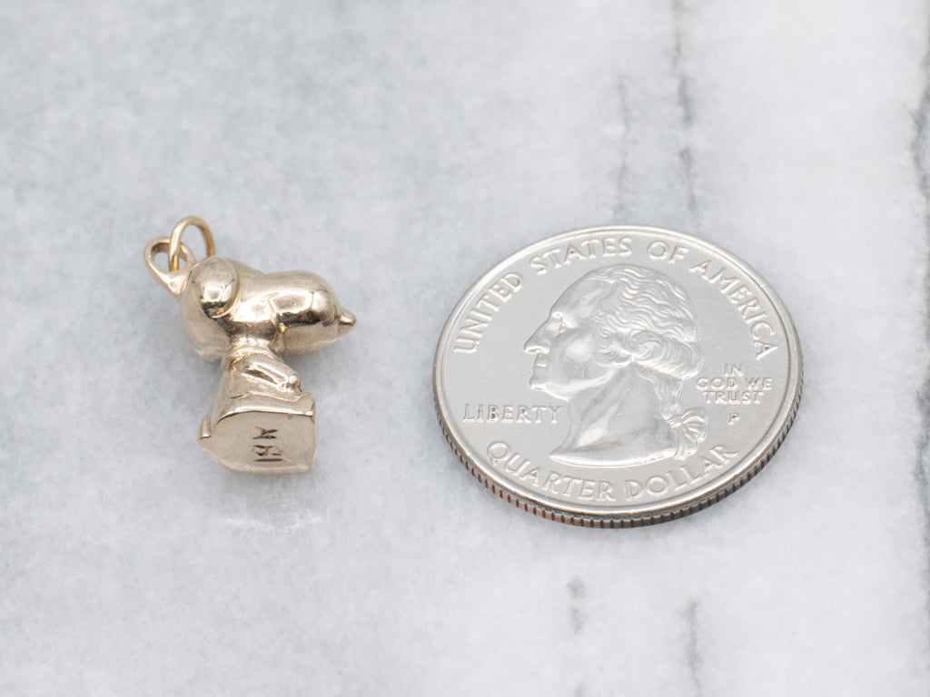 Iconic 18-Karat Yellow Gold Snoopy Charm Pendant