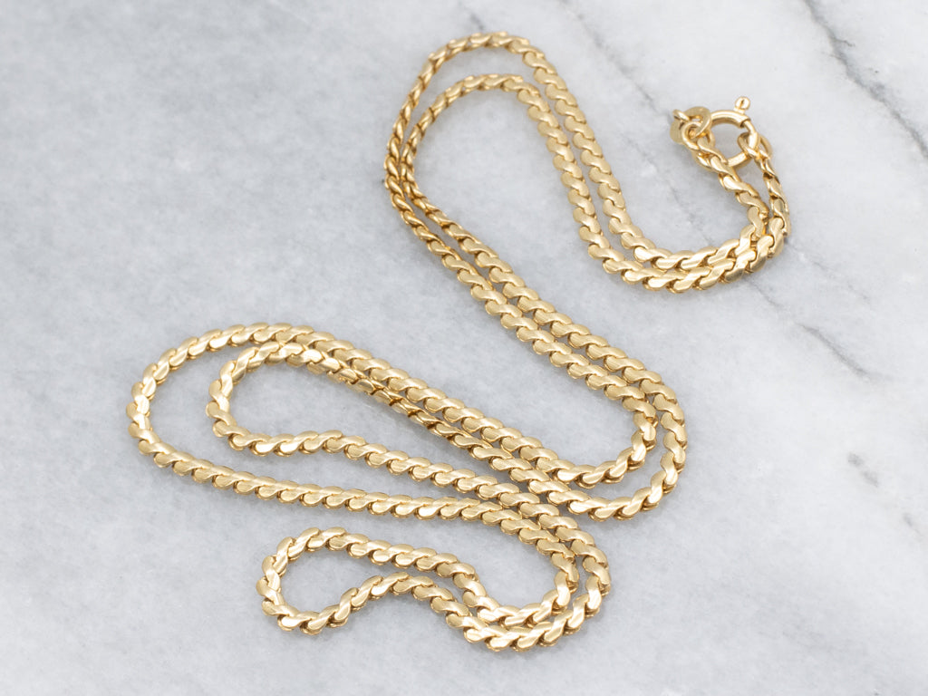 Heavy 18-Karat Yellow Gold Serpentine Chain