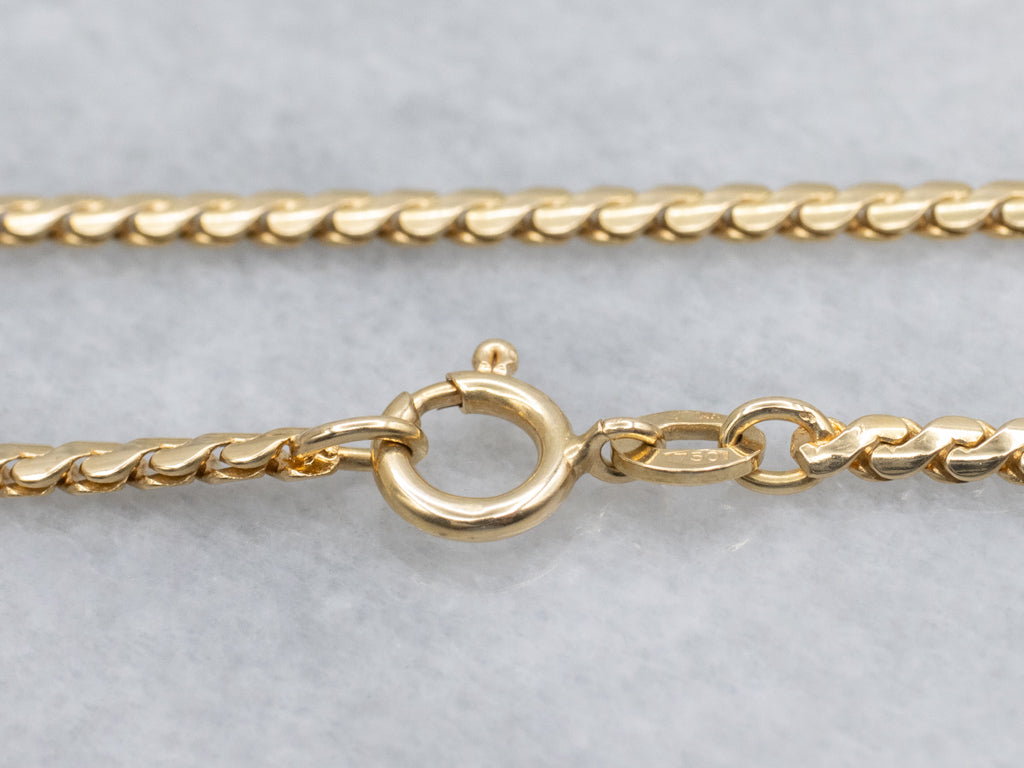 Heavy 18-Karat Yellow Gold Serpentine Chain