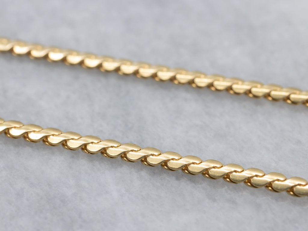 Heavy 18-Karat Yellow Gold Serpentine Chain