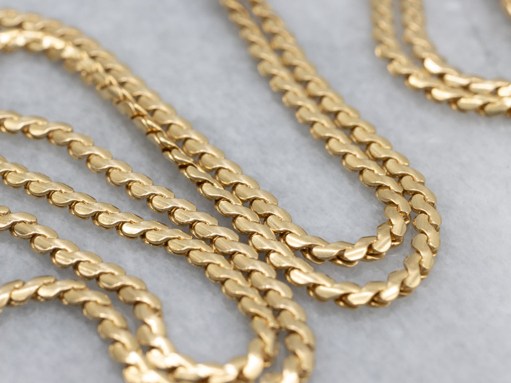 Heavy 18-Karat Yellow Gold Serpentine Chain