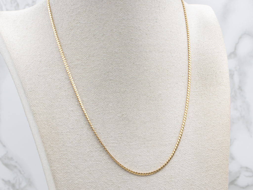 Heavy 18-Karat Yellow Gold Serpentine Chain