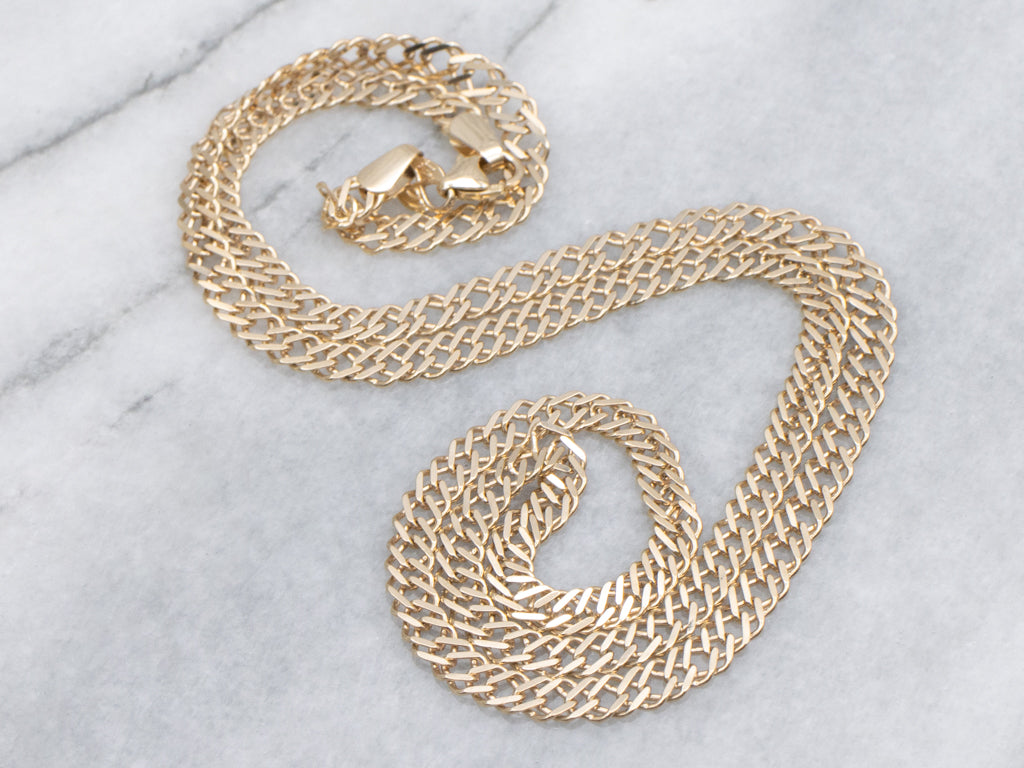 Italian Gold Flat Link Chain with Lobster Clasp